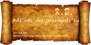 Körözsi Dezideráta névjegykártya
